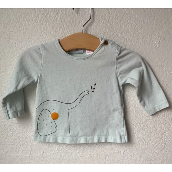 Zara Other - ZARA Mini Long Sleeve with Elephant Print Top